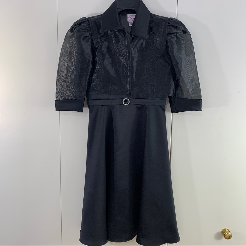 little Miss Girls Size 8 black 2 piece dress